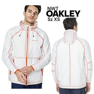 OAKLEY NWT! Sz XS TRANSLUCENT SKYLINE Hooded Super Lightweight Shell Zip Jacket